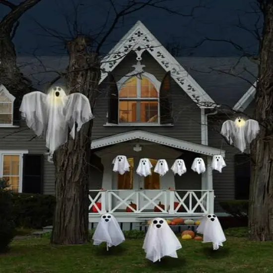 6-Piece Ghost Family Halloween Porch Display Decoration Set {3}