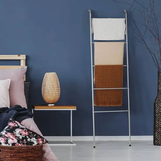 NEX&trade; 5ft. 5-Tier Silver Wall-Mounted Metal Towel Ladder {4}