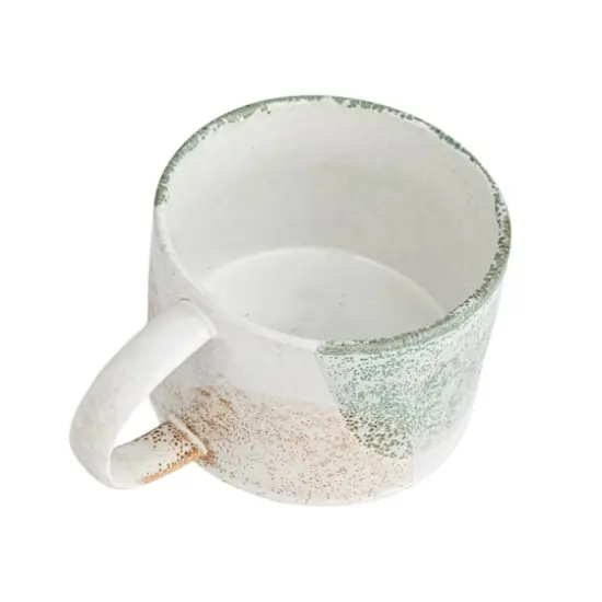 Hello Honey&reg; 16oz. White & Green Serenity Duo Stoneware Mugs, 2ct. {3}