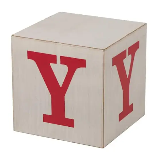 Glitzhome&reg; 32" Wooden Block JOY Porch D&eacute;cor {4}