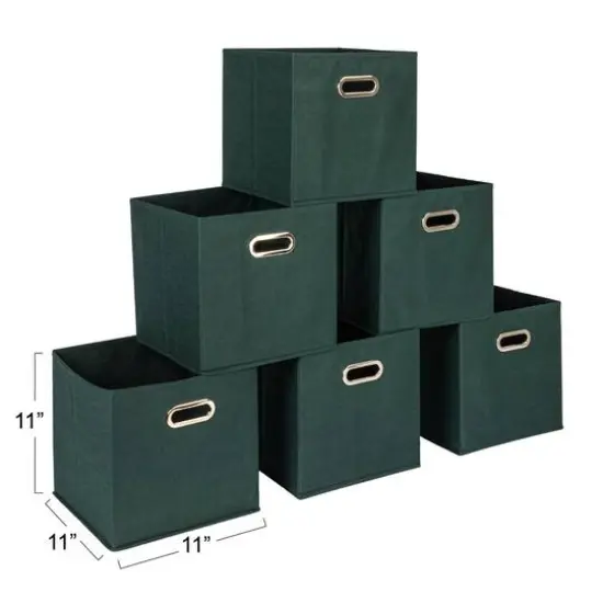 Household Essentials Square Storage Bin Dark Green {6}