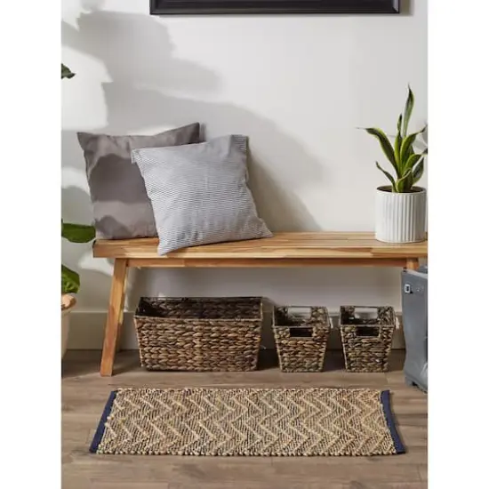 DII&reg; French Blue with Natural Jute Chevron Hand-Loomed Rug, 2ft. x 3ft. {6}