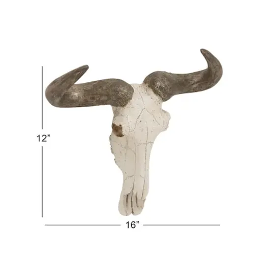 White Farmhouse Skull Polystone Wall Decor, 12" x 16" {8}