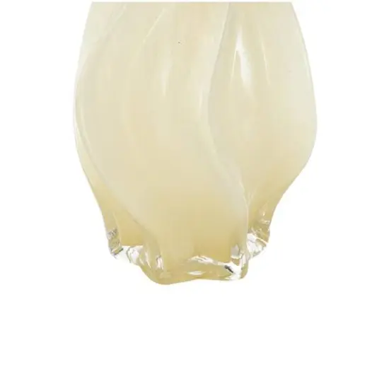 Yellow Glass Wavy Ombre Vase Set {6}