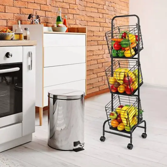 NEX&trade; Black 3-Tier Fruit Basket Stand {7}