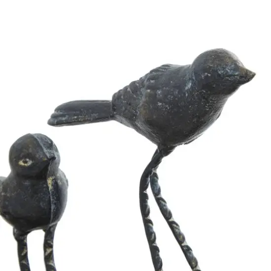 18" Gray Metal Farmhouse Birds Sculpture {7}