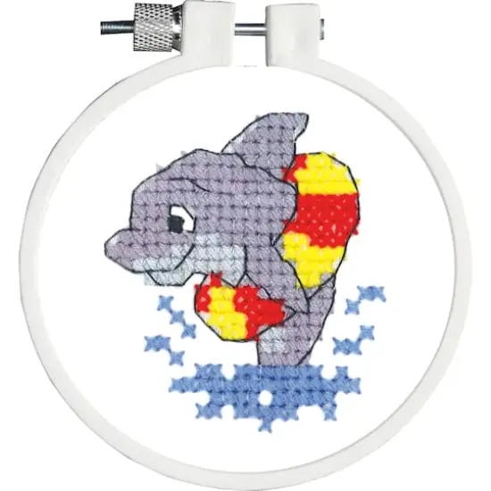 Janlynn&reg; Kid Stitch Dolphin Splash Stamped Cross Stitch Kit {1}