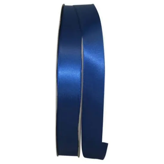 JAM Paper 7/8" x 100yd. Double Face Satin Ribbon Light Navy {1}