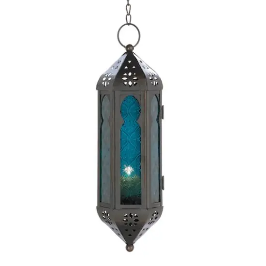 11" Ocean Blue Serenity Hanging Lamp {1}