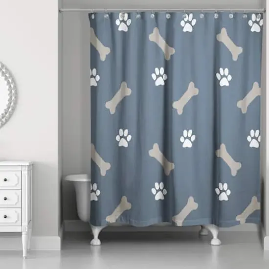 Bones & Paws Shower Curtain Blue {1}
