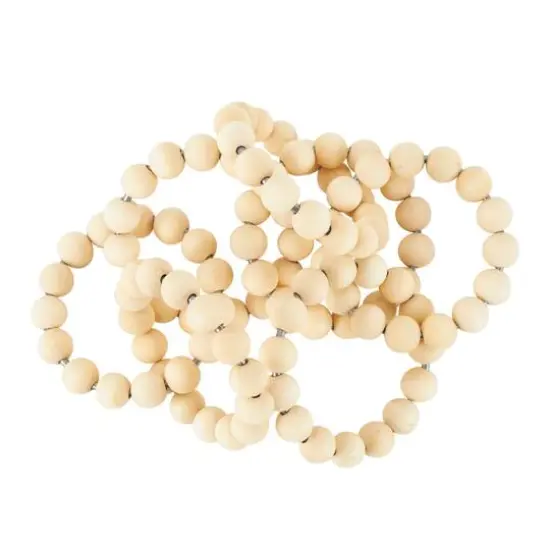 20" Light Brown Wood Chain Beaded 9 Link Sculpture {4}