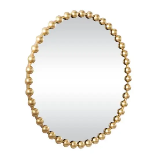 CosmoLiving by Cosmopolitan Gold Metal Orb Framed Wall Mirror 36" x 2" x 36" {4}