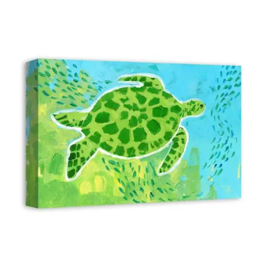 Bright Sea Turtle 18" x 12' Canvas Wall Art {3}