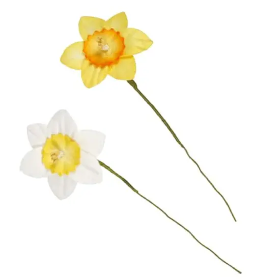 Yellow & White Daffodil Paper Flowers by Recollections&trade;, 18ct. {1}