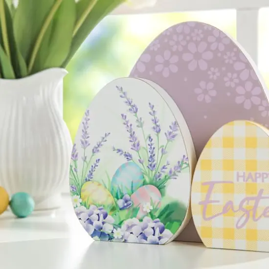 Glitzhome&reg; 8" Easter Eggs Table D&eacute;cor {5}
