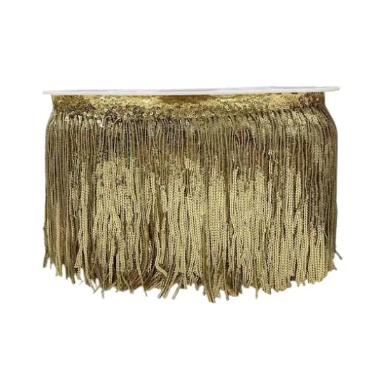 6.5" Sequin Fringe Trim by Celebrate It&reg; Gold {4}