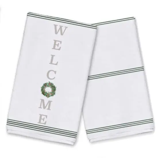 Welcome Wreath 16" x 25" Tea Towel - Set of 2 {1}