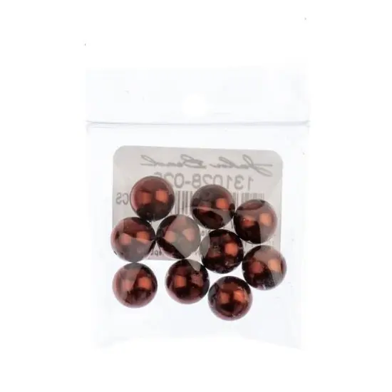 Preciosa Maxima 10mm Glass Nacre Pearls, 10ct. Dark Copper {3}