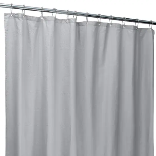 Bath Bliss Silver Microfiber Soft Touch Seersucker Design Shower Curtain Liner {1}