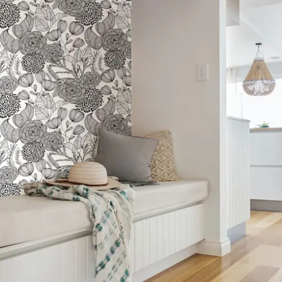 NuWallpaper Black Secret Garden Peel & Stick Wallpaper {7}