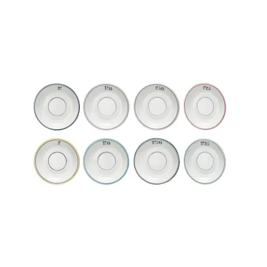 Hello Honey&reg; 6" Factorial Numbers Design Stoneware Plate Set {4}