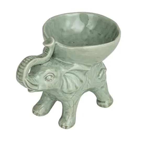Hello Honey&reg; Gray 7.5" Majestic Stoneware Elephant Bowl  {1}