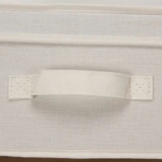 Household Essentials Medium Natural Canvas Storage Bin with Lid {6}