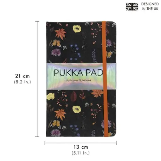 Pukka Pads Bloom Softcover Notebooks with Pocket, 3ct. Black {3}