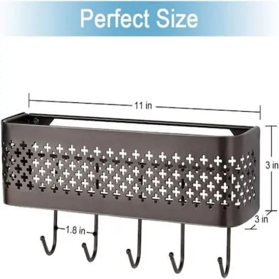 NEX&trade; Brown Wall Mount Metal Letter Holders Basket {3}