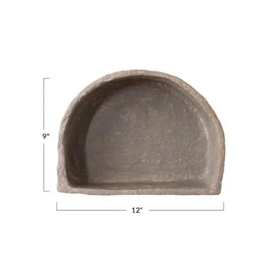 Hello Honey&reg; Gray Paper Mache Half Moon Wall Shelf {5}