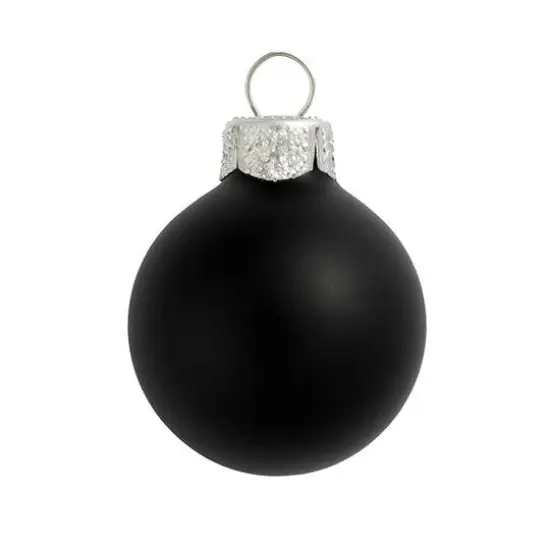 Whitehurst 2ct. 6" Matte Glass Ball Christmas Ornament Black Matte {1}