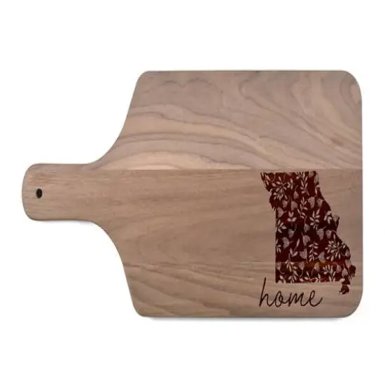 17" Floral Home State Walnut Paddle Cutting Board Missouri {1}