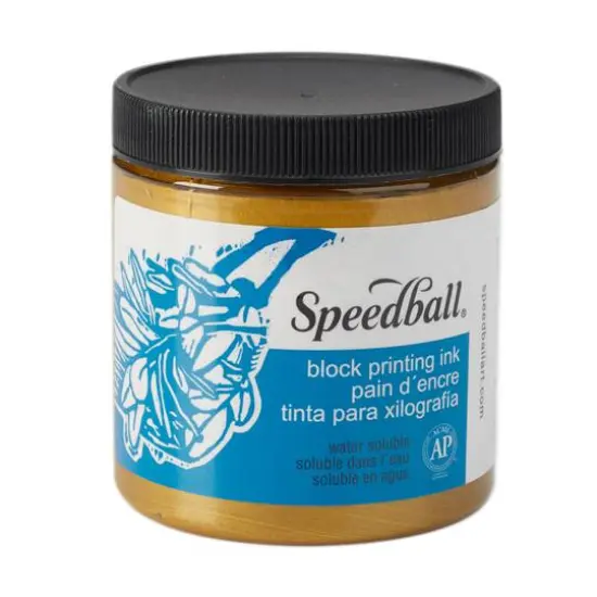 Speedball&reg; Block Printing Ink, 8oz. Gold {1}