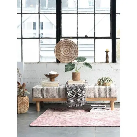 Hello Honey&reg; Black & Beige Woven Cotton Blend Throw Blanket with Fringe {9}