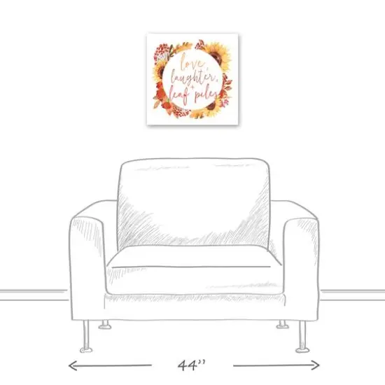 Love Laughter Leaf Piles Canvas Wall Art {6}