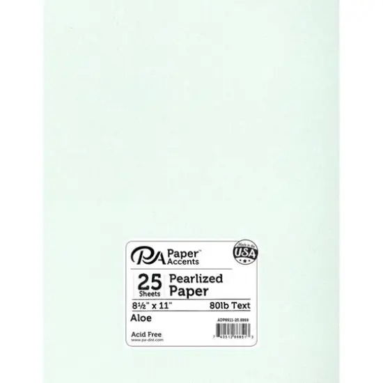 PA Paper™ Accents Pearlized 8.5" x 11" 80lb. Paper, 25 Sheets Aloe {1}