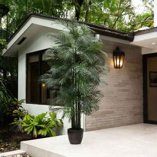 10ft. Potted Green UV Resistant Artificial Areca Palm Tree {6}