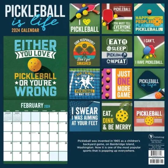 TF Publishing 2024 Pickleball is Life Wall Calendar {3}