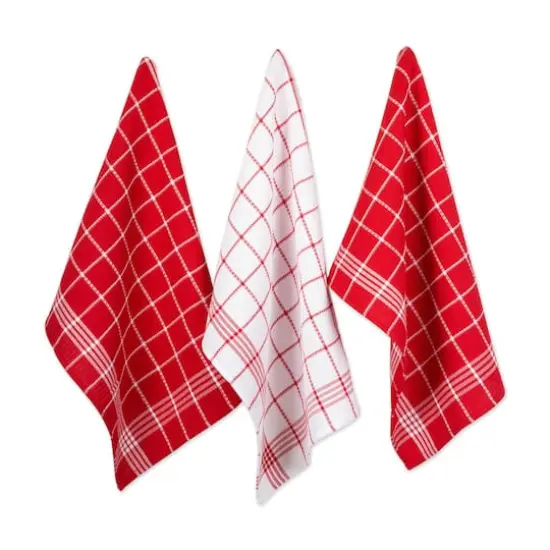 DII&reg; J&M Red Waffle Weave Dishtowel & Dishcloth Set {1}