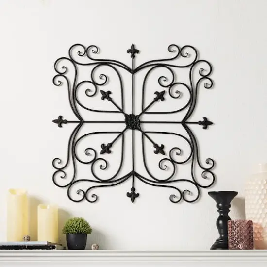 Glitzhome® 23.5" Traditional Iron Scroll Garden Wall Décor {5}