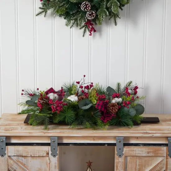 24" Berries, Pinecones & Eucalyptus Arrangement {5}