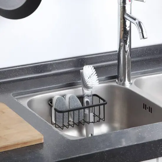 SunnyPoint NeverRust Deluxe Kitchen Sink Suction Holder Mat Black {4}