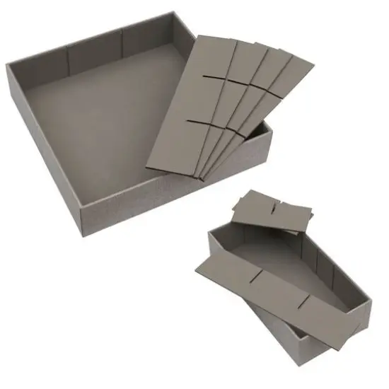 Household Essentials 3 Piece Drawer Organizers Starter Set Silver {8}
