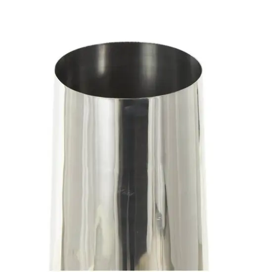 Silver Stainless Steel Metal Minimalistic Tall Floor Cone Vase {6}