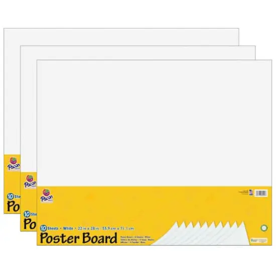 UCreate&reg; White 22" x 28" Poster Board, 3 Packs of 10 {1}