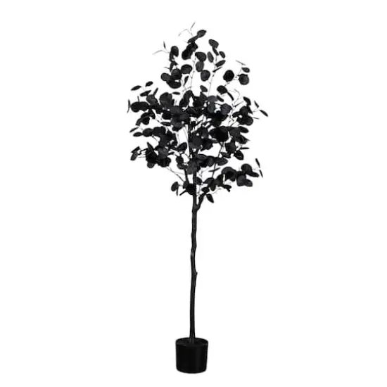 5ft. Artificial Halloween Black Eucalyptus Tree {1}