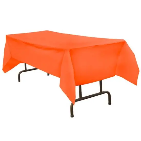 JAM Paper 108" Rectangular Plastic Table Cover Orange {3}