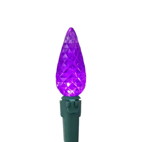 70ct. LED Faceted C6 Christmas String Lights Purple {11}