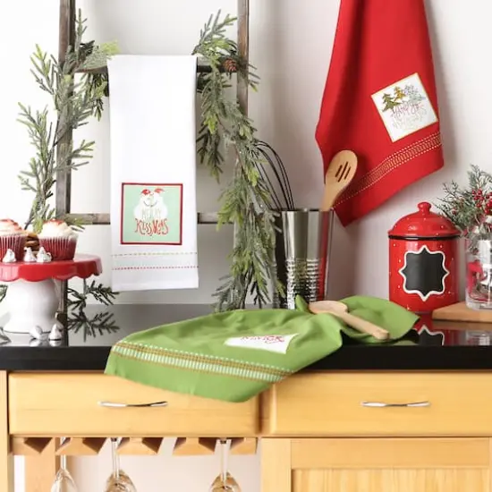 DII&reg; Cozy Christmas Embellished Dishtowel Set {3}