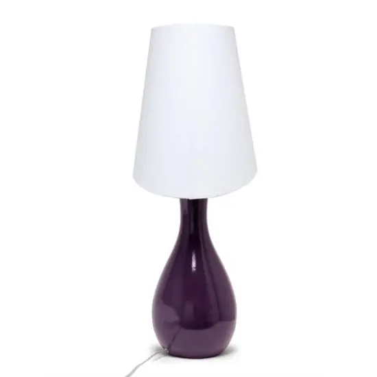 Elegant Designs&trade; 2.5ft. Curved Purple Ceramic Table Lamp with White Shade {11}